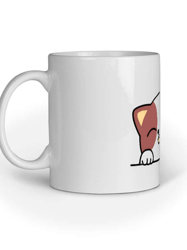 Cute FluffyPaw Mug with paw print design, perfect for pet lovers.