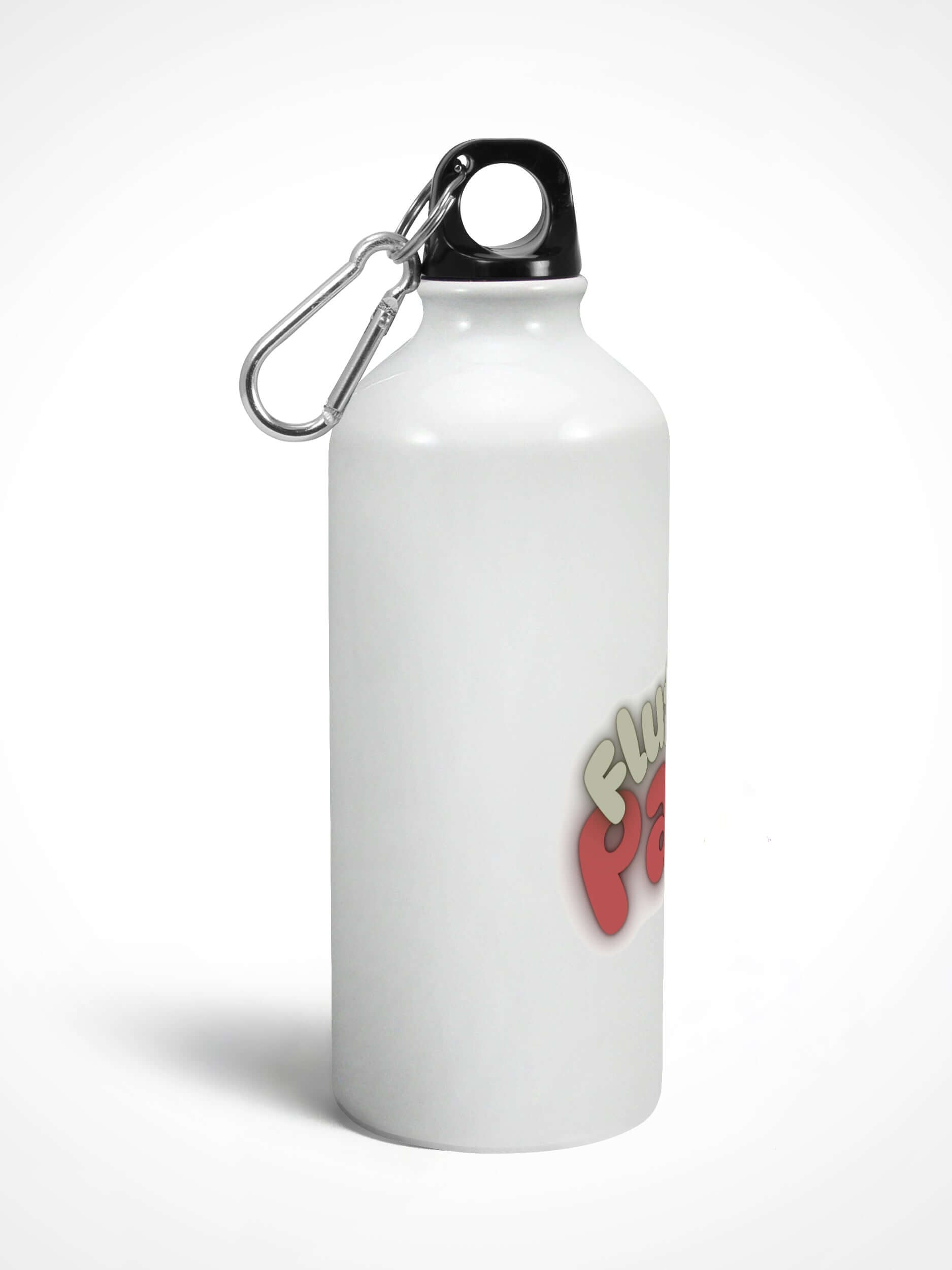 FluffyPaw Sipper Bottle, lightweight aluminum, 600 ML, gloss finish, twist-on lid, carabiner, eco-friendly.