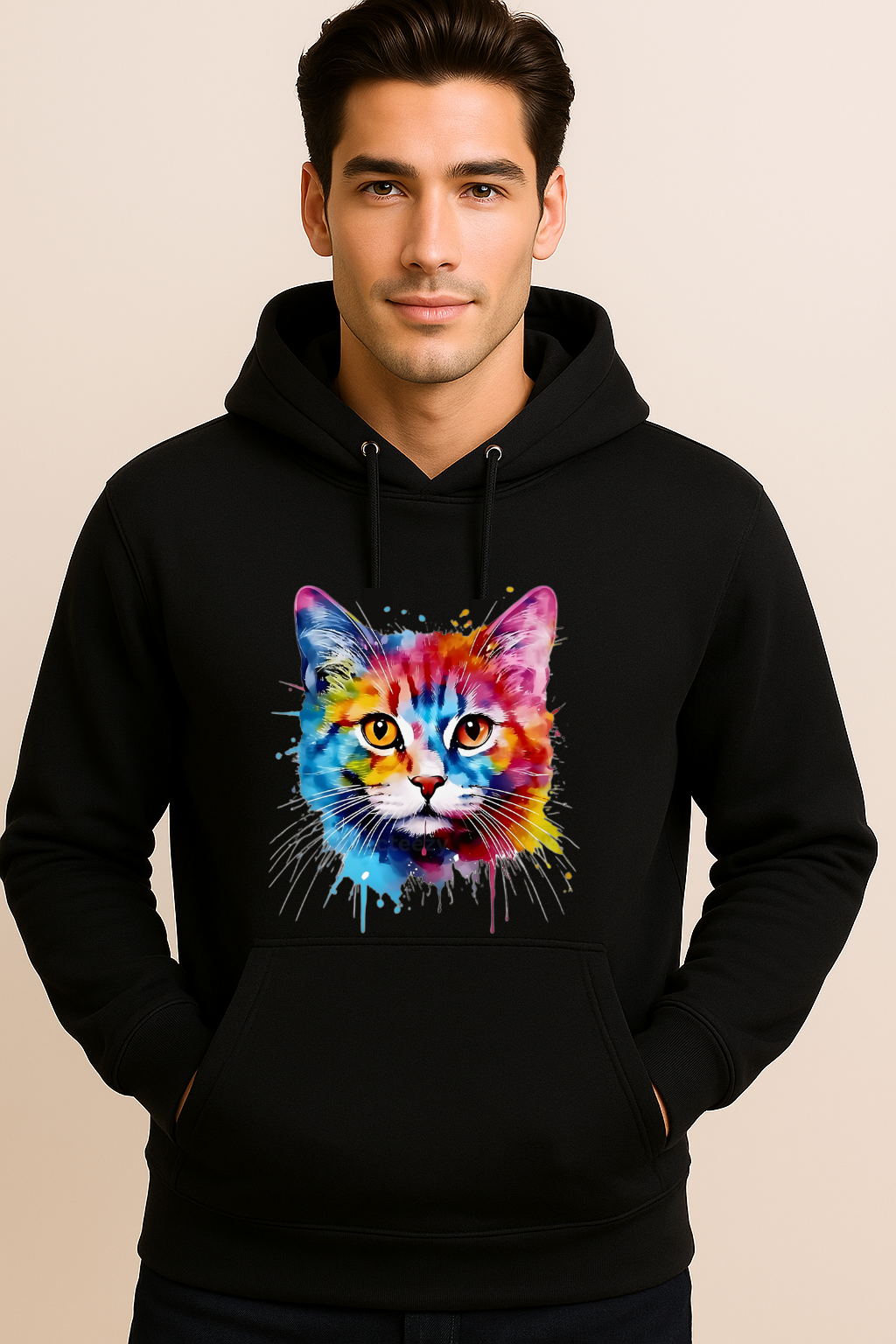 Unisex "Colour Splash" Cat Hoodie
