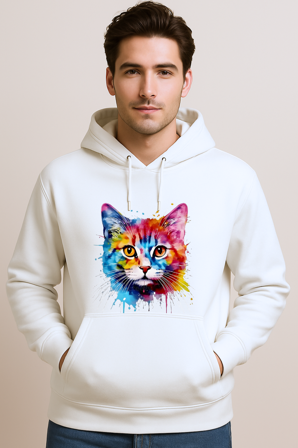 Unisex "Colour Splash" Cat Hoodie