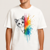 Unisex Peek-a-Paw Rainbow Splash Oversized Tee