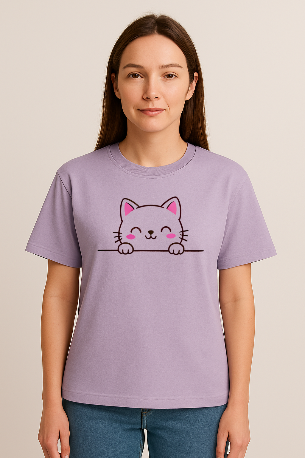 Unisex Peek-a-Purr Oversized Tee