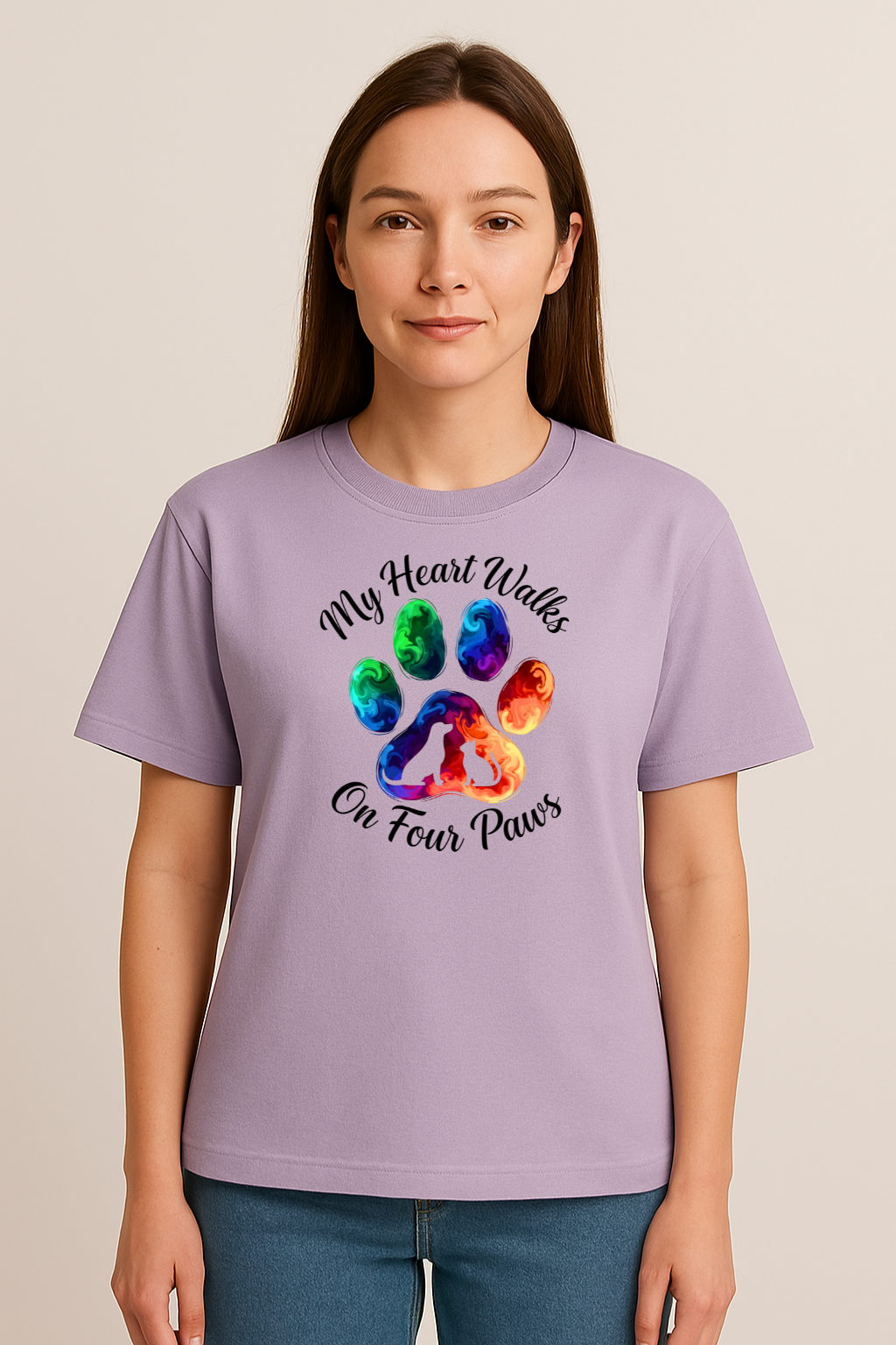 Unisex Heart on Four Paws Oversized Tee