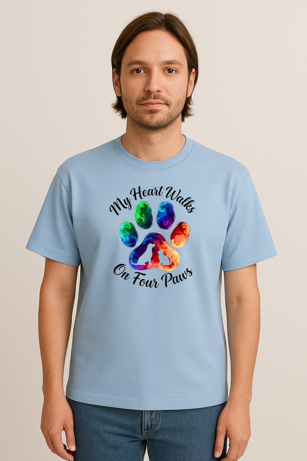 Unisex Heart on Four Paws Oversized Tee