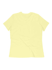 FluffyPaw Women's Kitten T-Shirt, soft yellow fabric, sustainable and eco-friendly materials, curved pattern, regular fit.