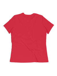 Red back view of FluffyPaw Women's Kitten T-Shirt, featuring soft fabric and regular fit.
