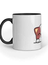 FluffyPaw Mug with adorable cat design and black handle.