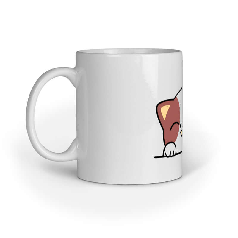 Cute FluffyPaw Mug with paw print design, perfect for pet lovers.