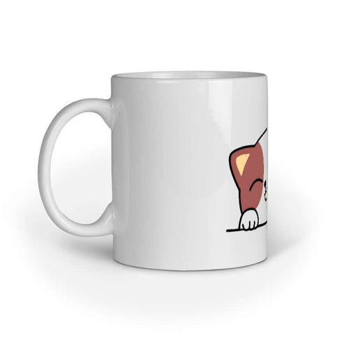 Cute FluffyPaw Mug with paw print design, perfect for pet lovers.