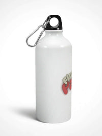 FluffyPaw Sipper Bottle, 600ml aluminum with twist-on lid and carabiner, eco-friendly and leak-proof, gloss finish.