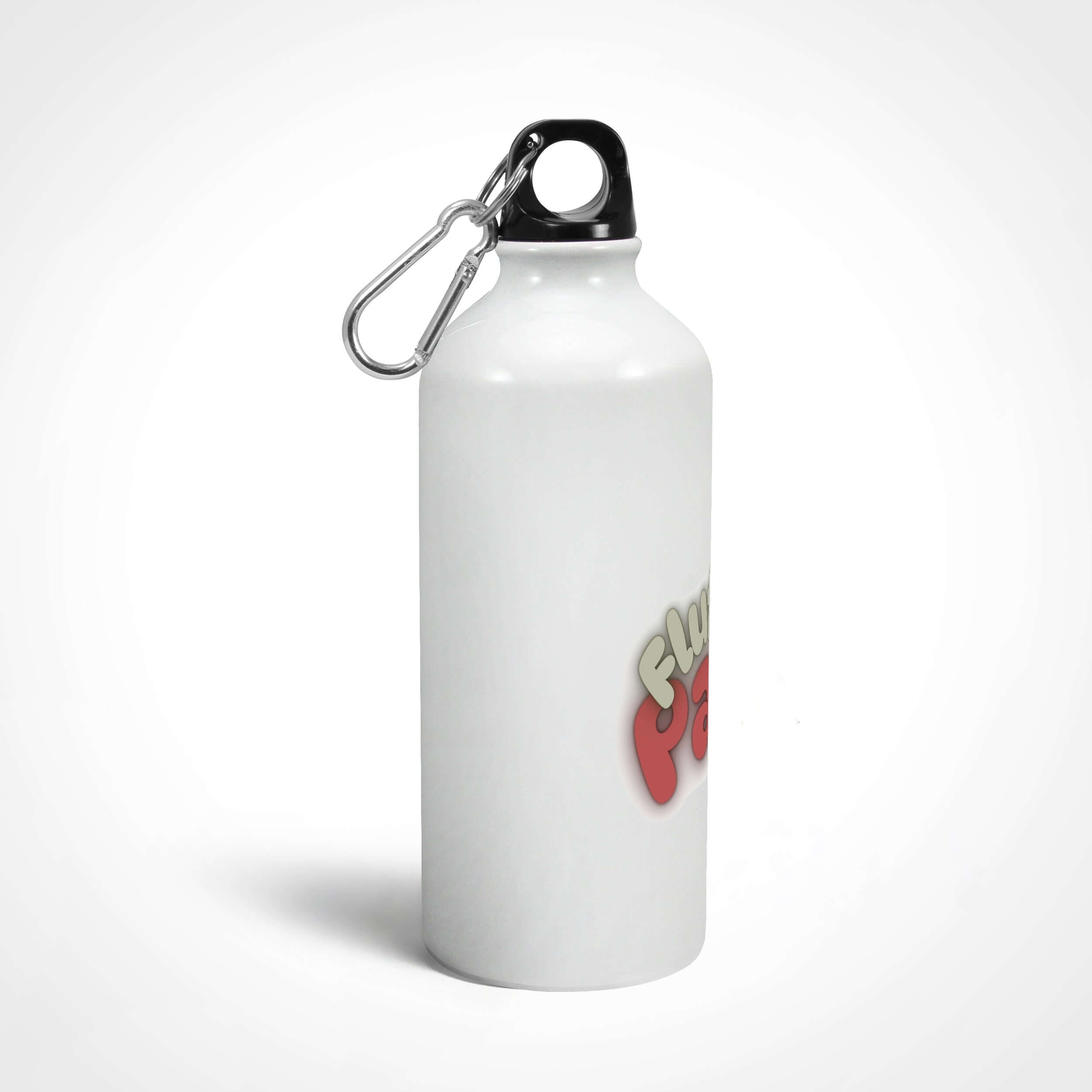 FluffyPaw Sipper Bottle, lightweight aluminum, 600 ML, gloss finish, twist-on lid, carabiner, eco-friendly.