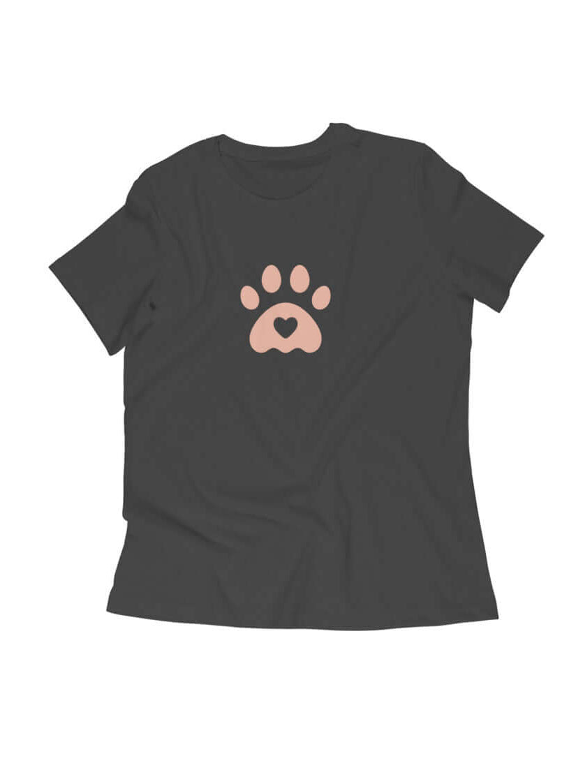FluffyPaw Women's T-Shirt with paw print design on soft fabric.