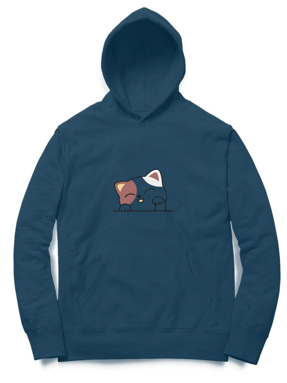 FluffyPaw Oversized Hoodie with cat design, unisex and eco-friendly.